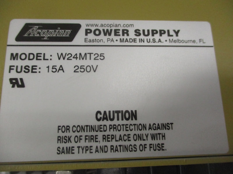 ACOPIAN W24MT25 250V 15A NSNP