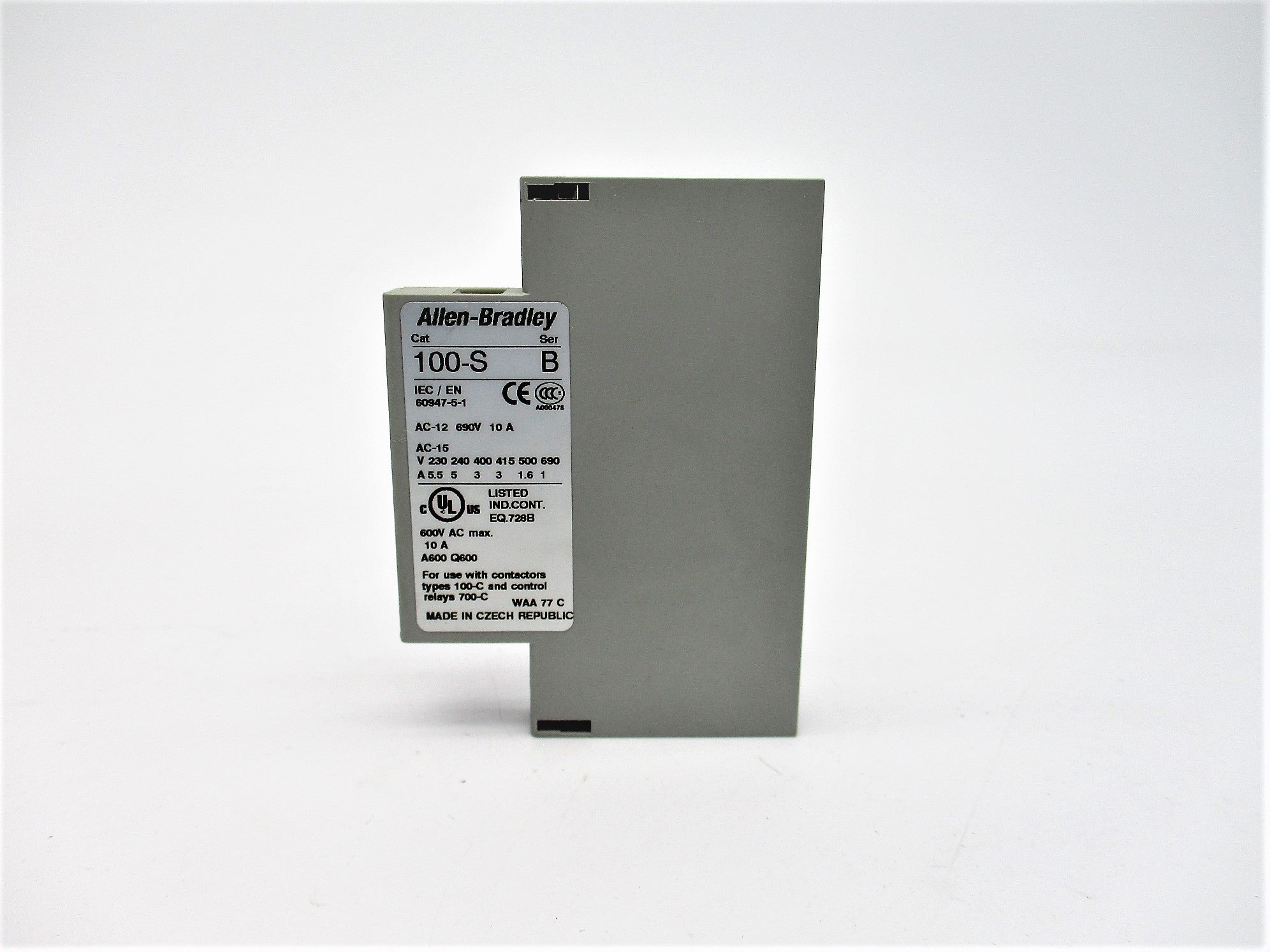 ALLEN BRADLEY 100-SA02 SER. B 600VAC 10A NSNP