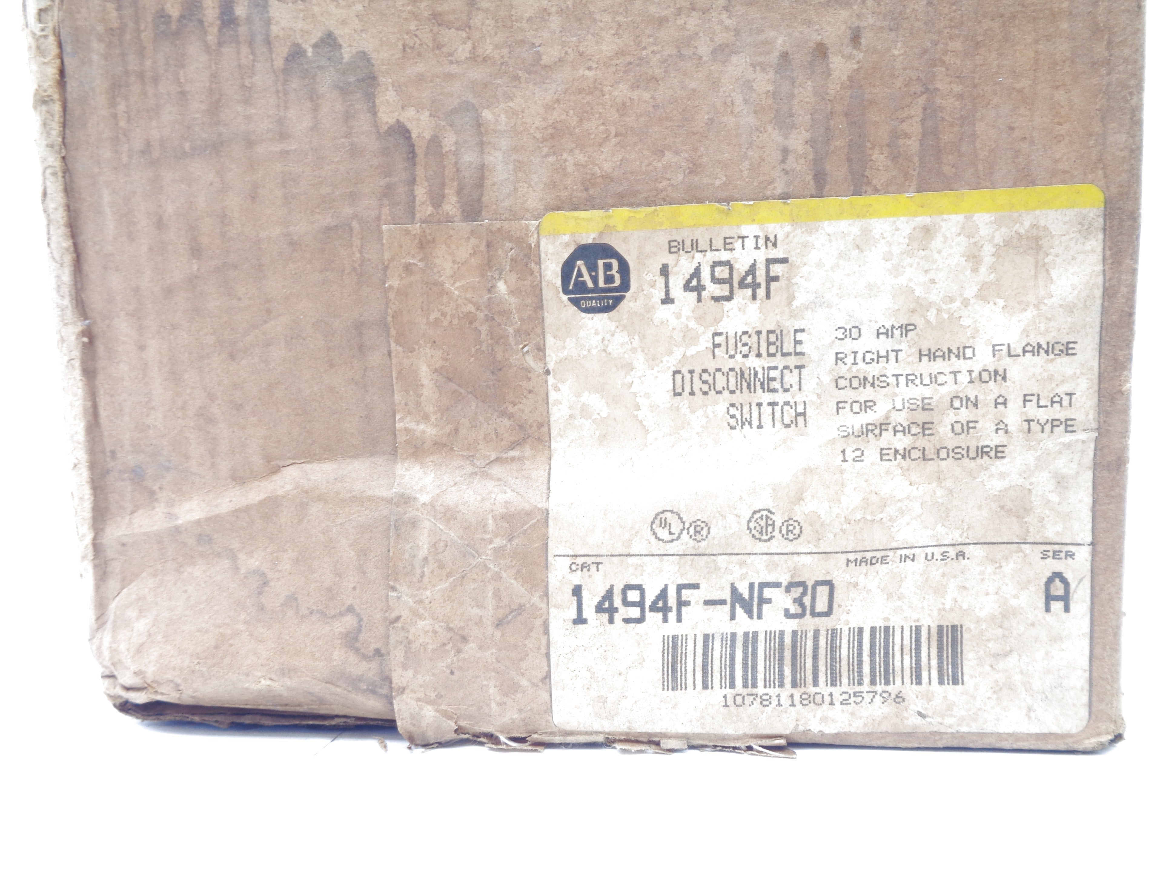 ALLEN BRADLEY 1494F-NF30 SER. A (BR/YL) NSMP