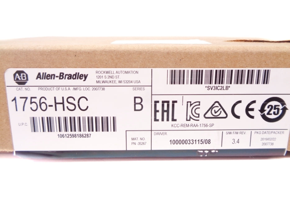 ALLEN BRADLEY 1756-HSC SER. B F/W 3.4 24VDC NSMP