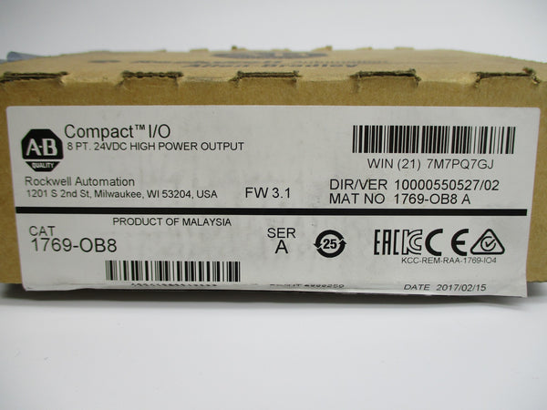 ALLEN BRADLEY 1769-OB8 SER. A F/W 3.1 24VDC NSMP