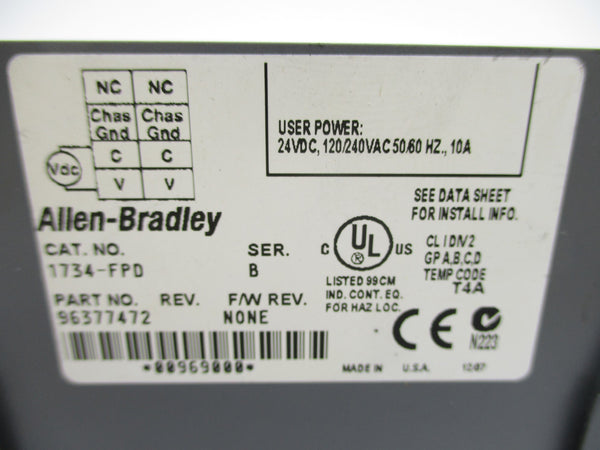 ALLEN BRADLEY 1734-FPD SER. B 120/240VAC 10A UNMP