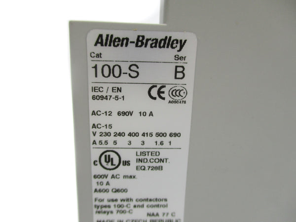 ALLEN BRADLEY 100-SA10 SER. B 600V 10A NSNP