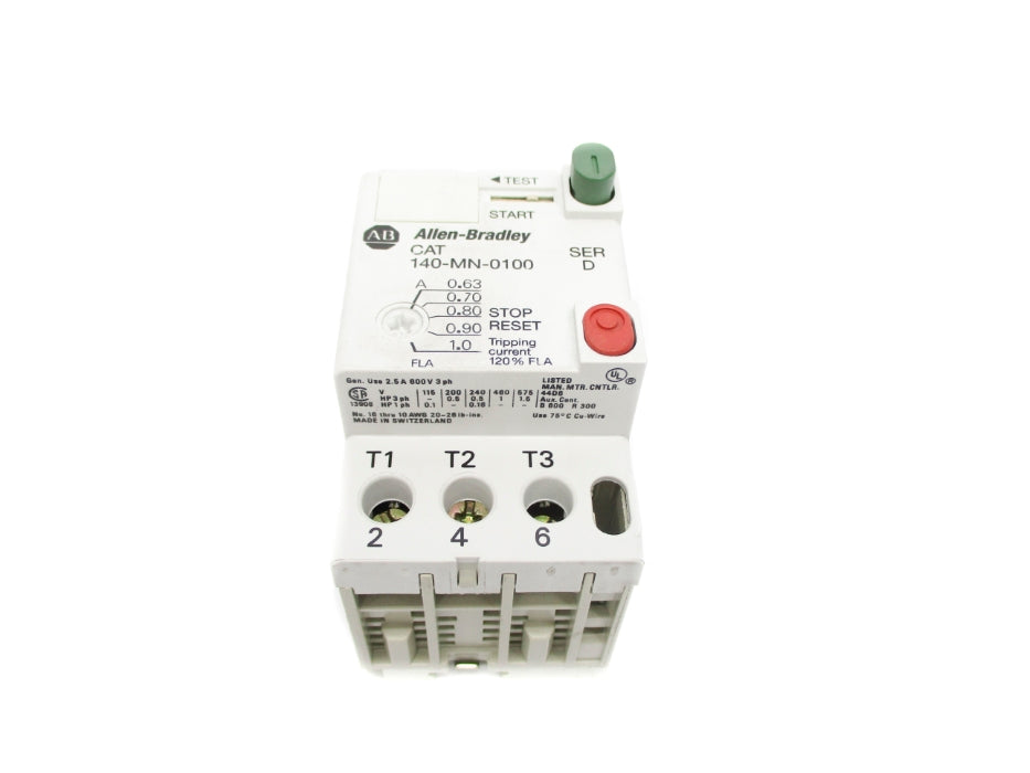 ALLEN BRADLEY 140-MN-0100 SER. D 600V 0.63-1.0A NSNP