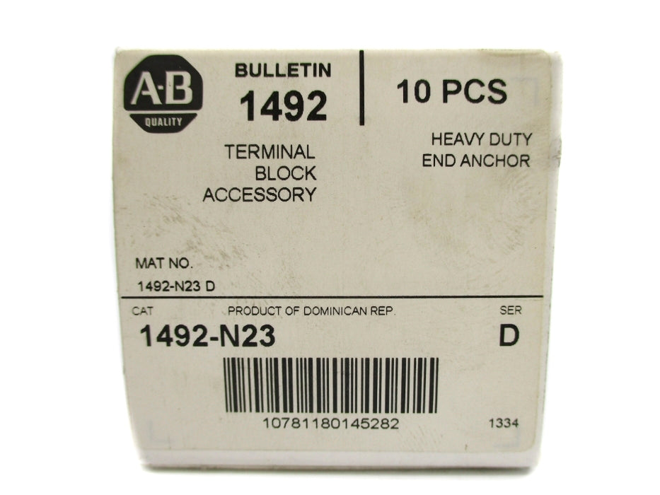 ALLEN BRADLEY 1492-N23 SER. D (PKG OF 10) (WH) NSMP