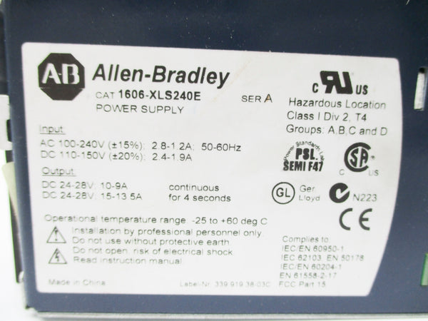 ALLEN BRADLEY 1606-XLS240E SER. A NSNP