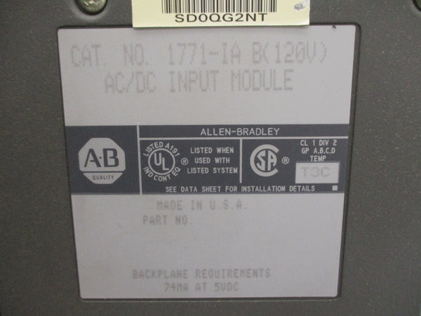 ALLEN BRADLEY 1771-IA SER. B (AS PICTURED) UNMP