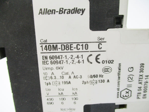 ALLEN BRADLEY 140M-D8E-C10 SER. C 6.3-10A NSNP