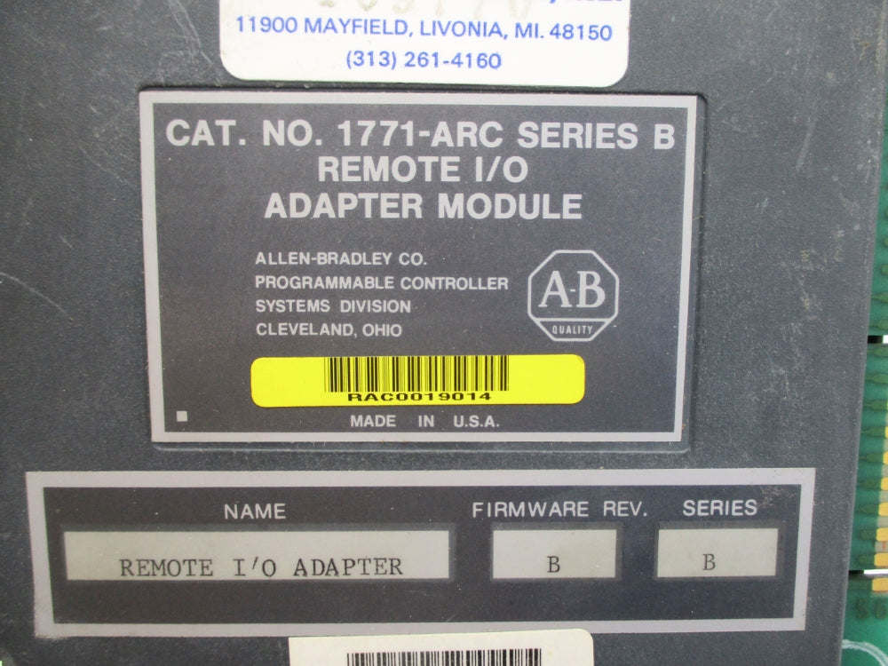 ALLEN BRADLEY 1771-ARC SER. B F/W B UNMP