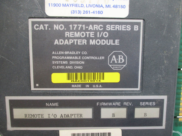 ALLEN BRADLEY 1771-ARC SER. B F/W B UNMP