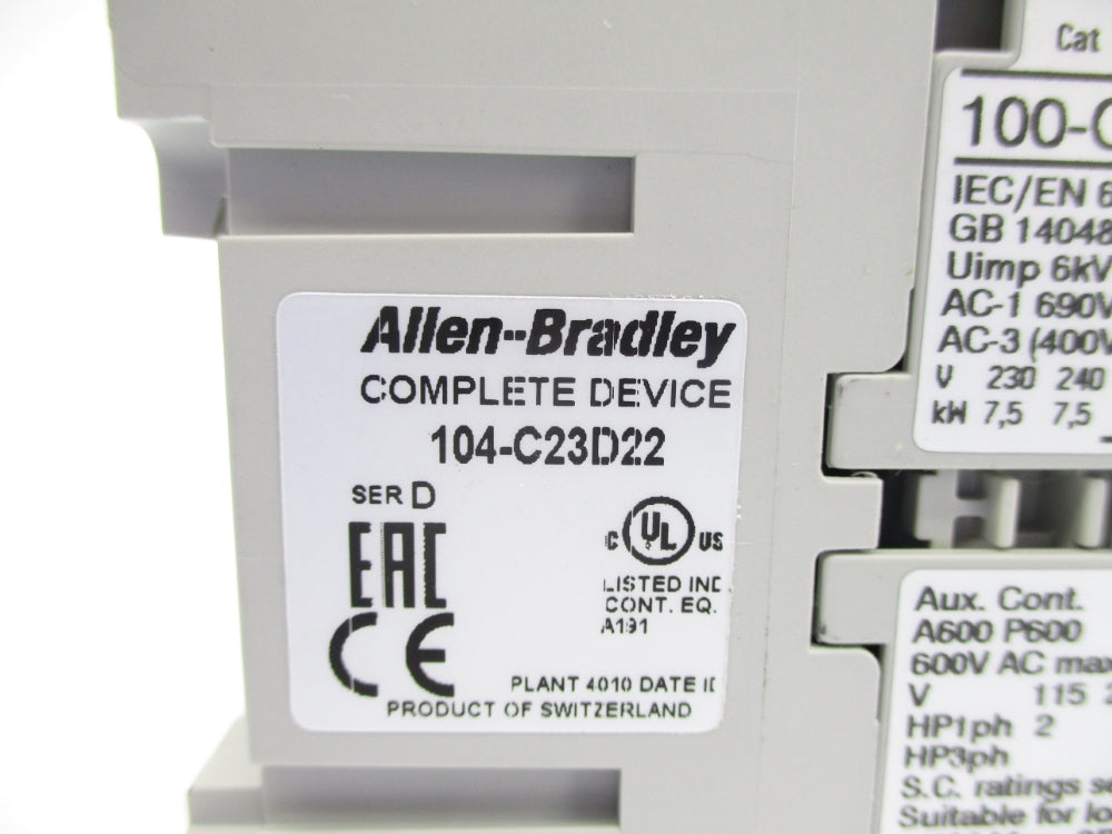 ALLEN BRADLEY 104-C23D22 SER. D 110/120V NSNP