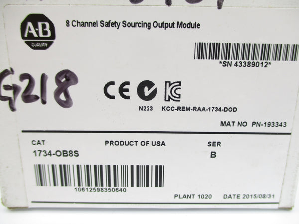 ALLEN BRADLEY 1734-OB8S SER. B DATE: 2015 NSFS