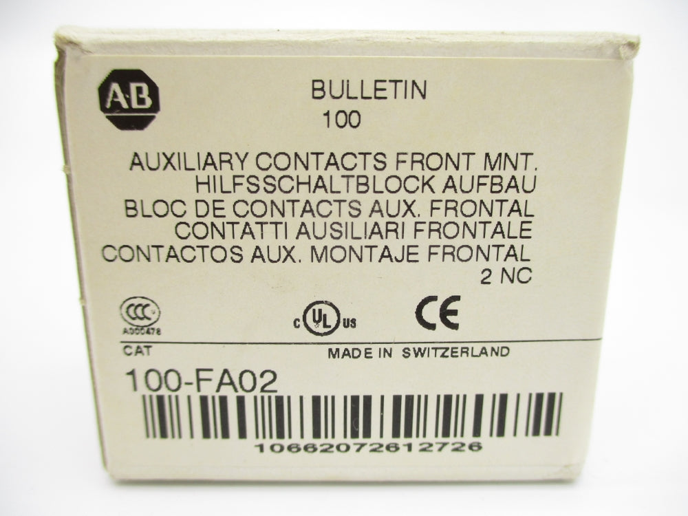 ALLEN BRADLEY 100-FA02 SER. B 600V 10A (WH) NSMP