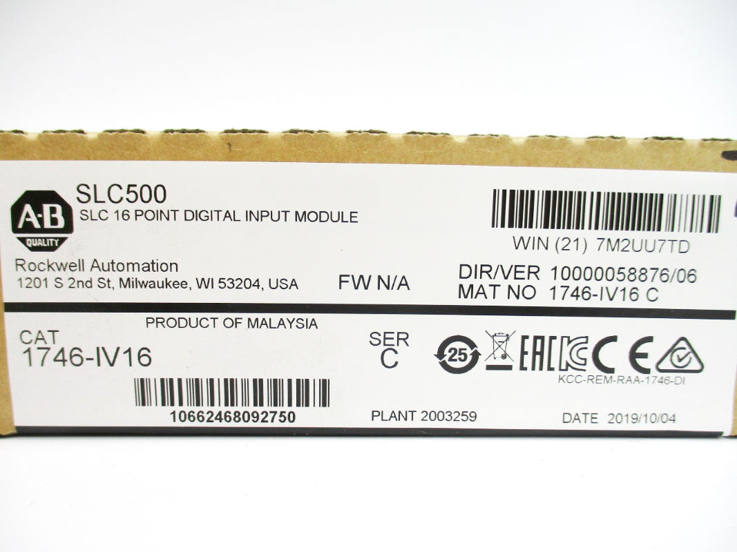 ALLEN BRADLEY 1746-IV16 SER. C DATE: 2019 NSFS