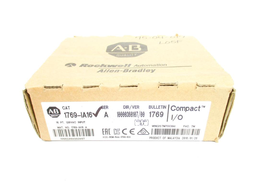 ALLEN BRADLEY 1769-IA16 SER. A F/W 3.1 DATE: 2016 NSFS
