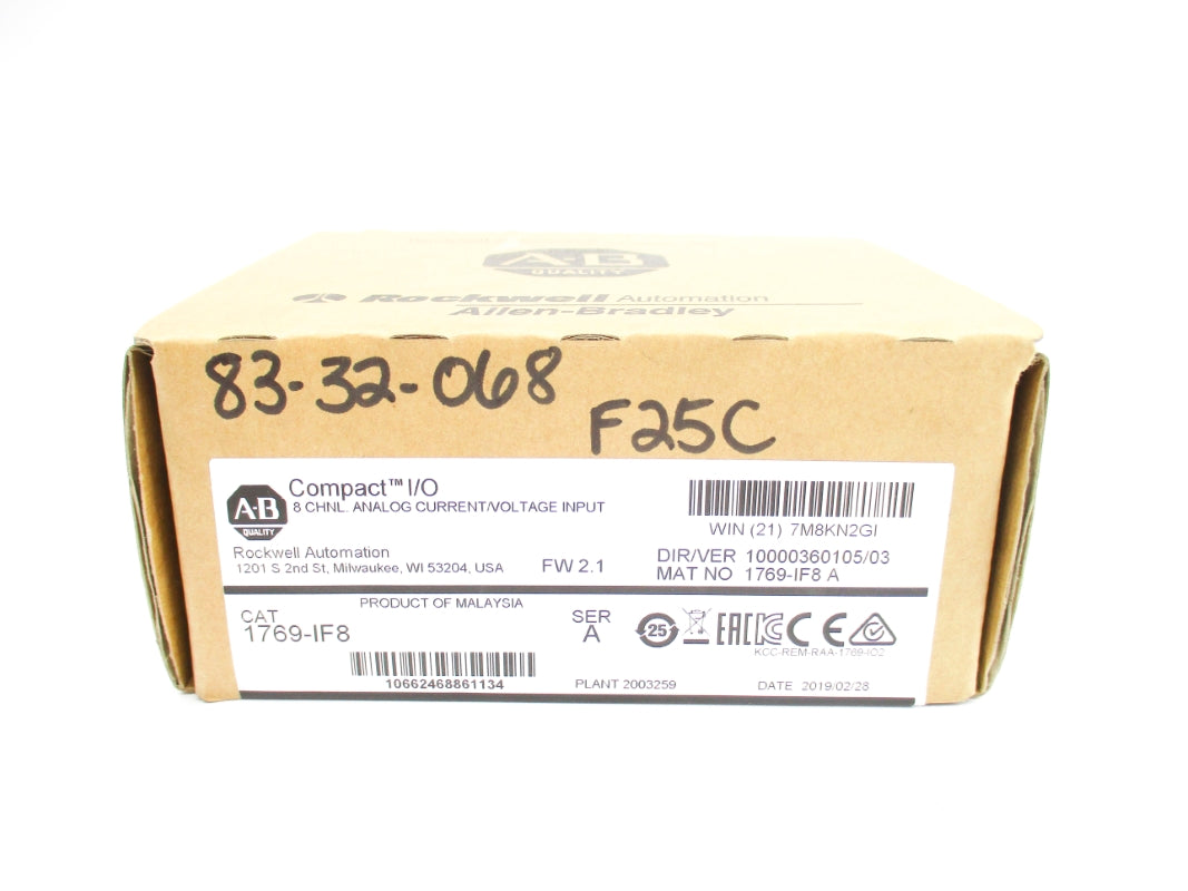 ALLEN BRADLEY 1769-IF8 SER. A F/W 2.1 DATE: 2019 NSFS