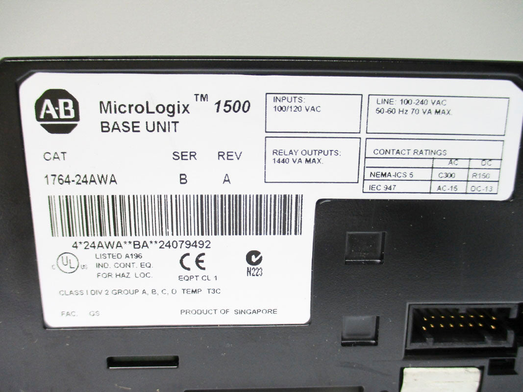 ALLEN BRADLEY 1764-24AWA SER. B 100-120VAC NSNP