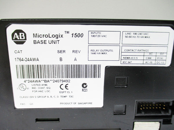 ALLEN BRADLEY 1764-24AWA SER. B 100-120VAC NSNP