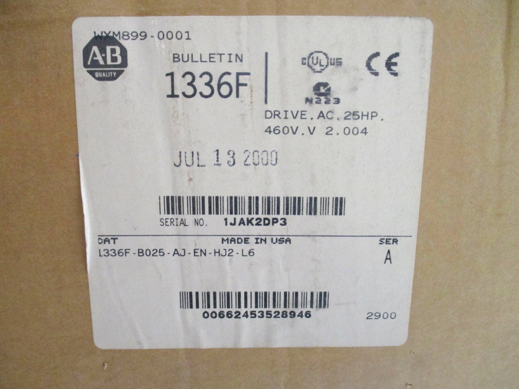 ALLEN BRADLEY 1336F-B025-AJ-EN-HJ2-L6 SER. A 460V NSMP