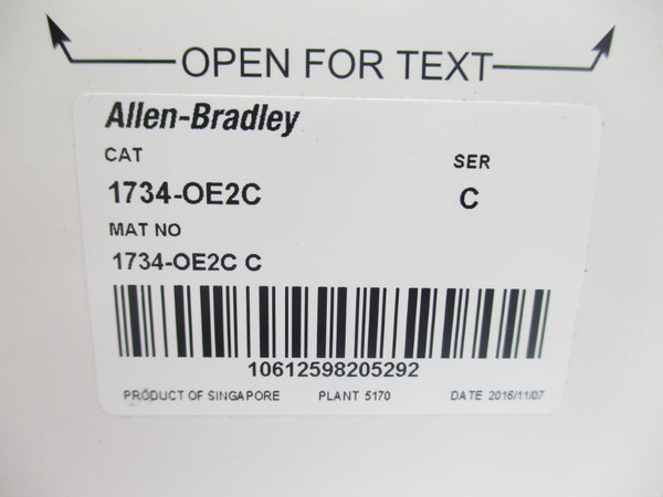 ALLEN BRADLEY 1734-OE2C SER. C F/W 3.005 24VDC NSMP