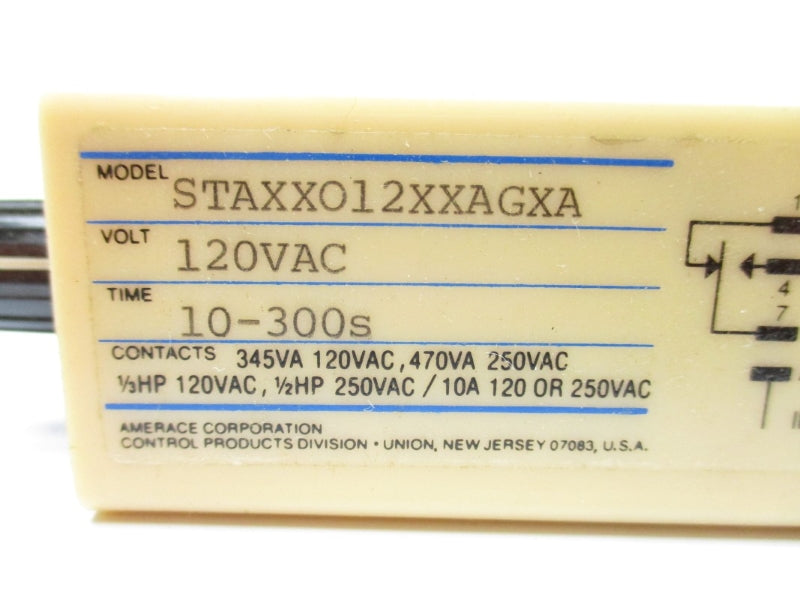 AGASTAT STAXX012XXAGXA 120VAC 10A 10-300S NSNP