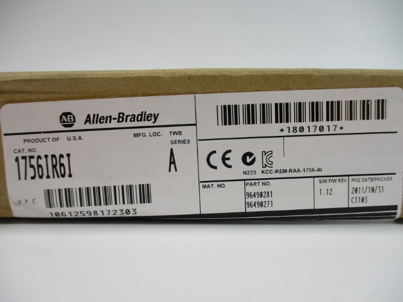 ALLEN BRADLEY 1756-IR6I SER. A F/W 1.12 DATE: 2011 NSFS