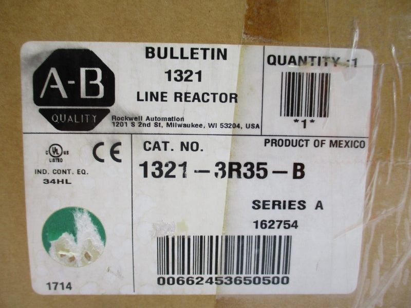 ALLEN BRADLEY 1321-3R35-B 162754 SER. A 600V 35A NSMP