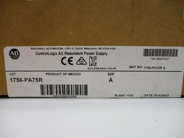ALLEN BRADLEY 1756-PA75R SER. A 120/240VAC NSMP