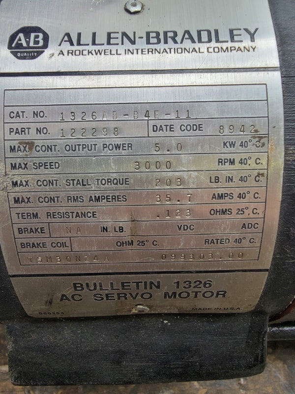 ALLEN BRADLEY 1326AB-B4E-11 35.7A (AS PICTURED) NSNP