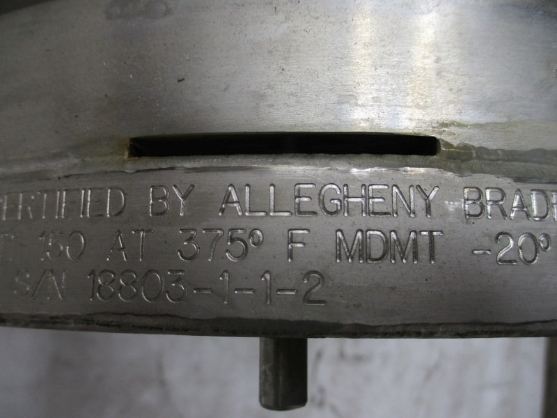 ALLEGHENY BRADFORD PART W B858500 150PSI 375'F NSNP