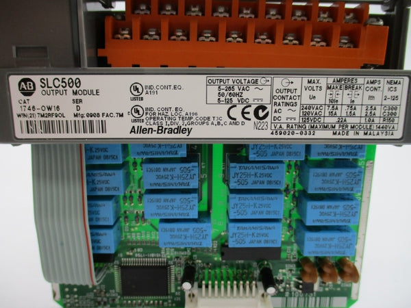 ALLEN BRADLEY 1746-OW16 SER. D 5-265VAC 15A NSNP