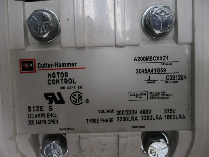 EATON SIZE 5 MCC BUCKET W/ A200M5CXXZ1 AND HKD BREAKER 480V 350A NSNP