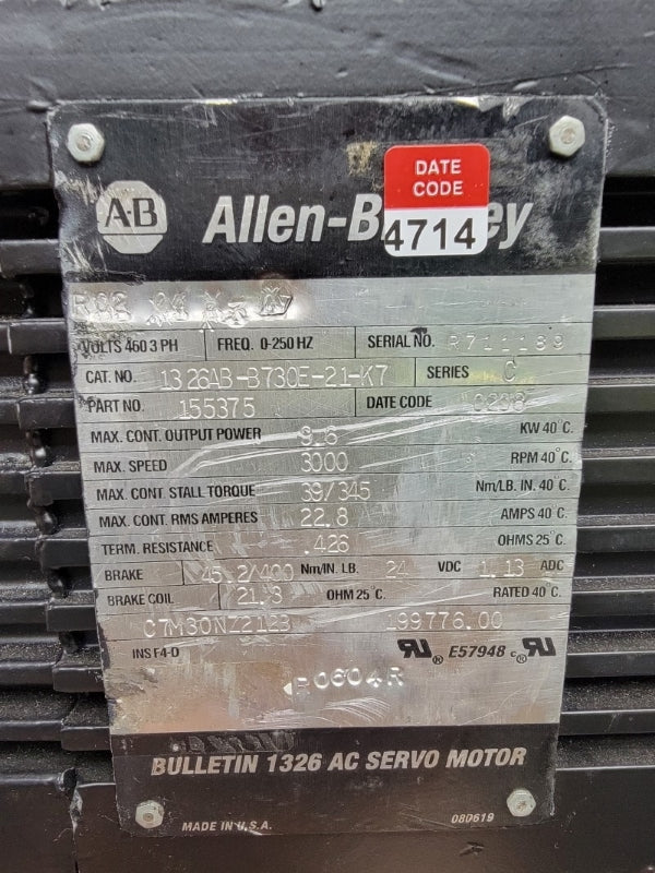 ALLEN BRADLEY 1326AB-B730E-21-K7 SER. C 24VDC 22.8A UNMP