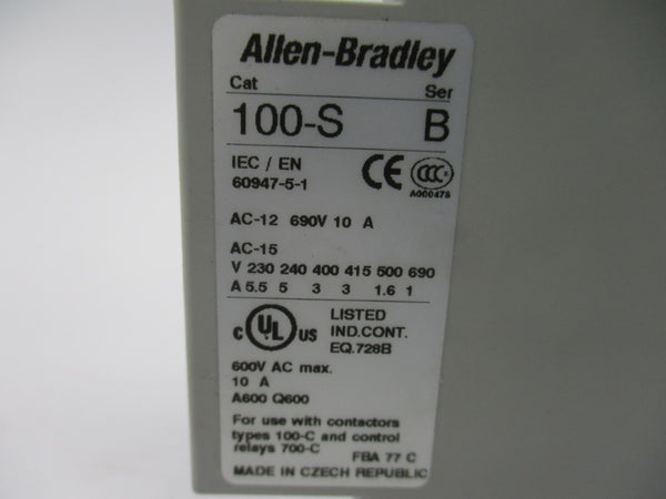 ALLEN BRADLEY 100-SB10 SER. B 600VAC 10A NSNP