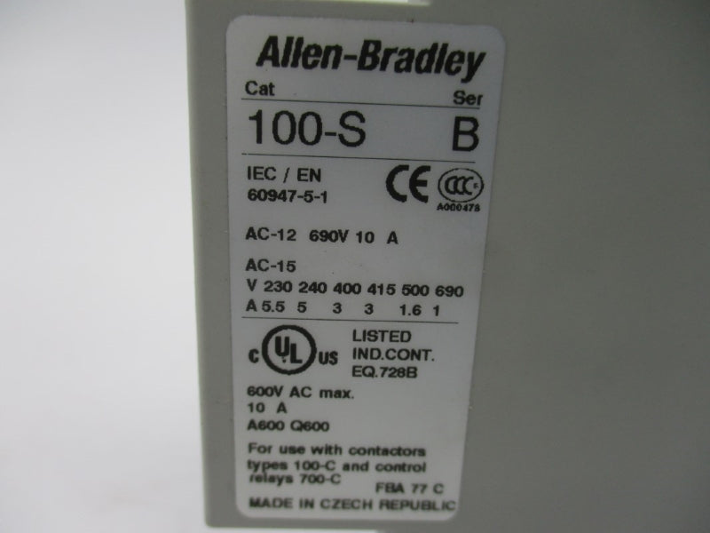 ALLEN BRADLEY 100-SB10 SER. B 600VAC 10A NSNP