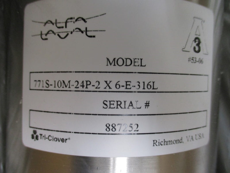 ALFA LAVAL 771S-10M-24P-2 X 6-E-316L NSMP