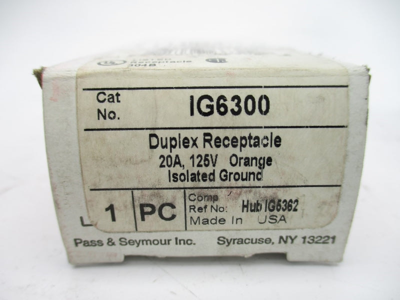 PASS & SEYMOUR IG6300 125V 20A (ORANGE) NSMP