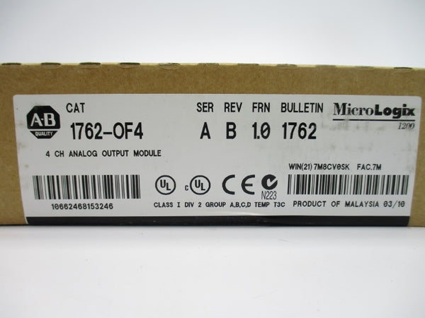 ALLEN BRADLEY 1762-OF4 SER. A F/W 1.0 NSFS
