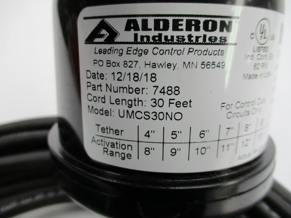 ALDERON INDUSTRIES 7488 UMCS30NO 120/230VAC 4A 30FT NSNP