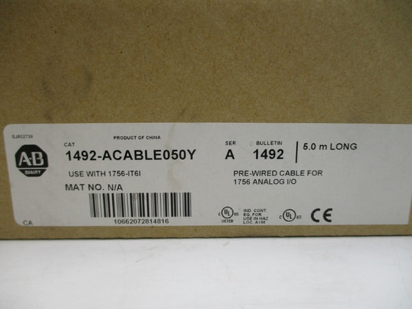 ALLEN BRADLEY 1492-ACABLE050Y SER. A (BR/WH) NSMP
