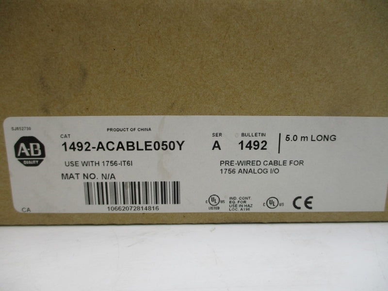 ALLEN BRADLEY 1492-ACABLE050Y SER. A (BR/WH) NSMP