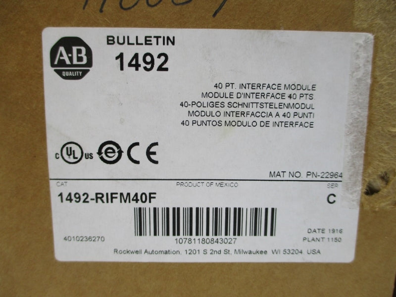 ALLEN BRADLEY 1492-RIFM40F SER. C 0-132VAC/DC (BR/WH) NSMP