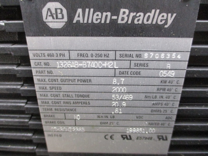 ALLEN BRADLEY 1326AB-B740C-M2L SER. B 20.9A NSNP