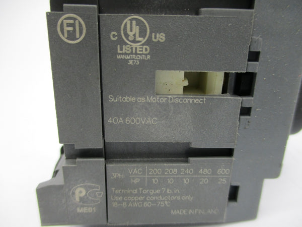 ABB OT40F3 1SCA104902R1001 600VAC 40A NSMP