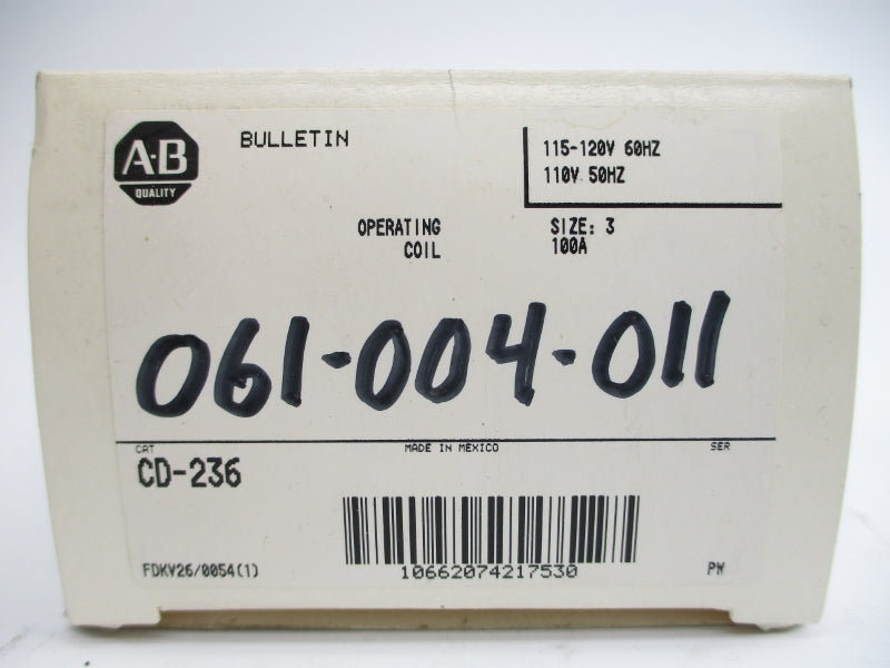 ALLEN BRADLEY CD-236 110/115-120V 100A (WH) NSMP
