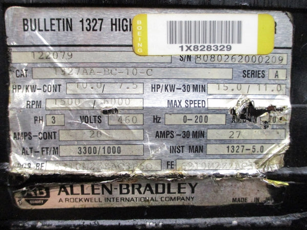ALLEN BRADLEY 1327AA-BC-10-C SER. A 460V 20/27A (AS PICTURED) NSNP