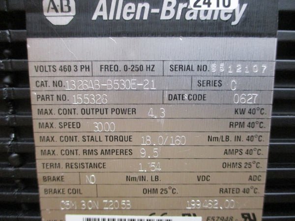 ALLEN BRADLEY 1326AB-B530E-21 SER. C 9.5A REMAN