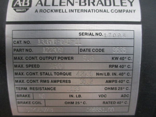 ALLEN BRADLEY 1326AB-C4B-11 38.2A NSNP
