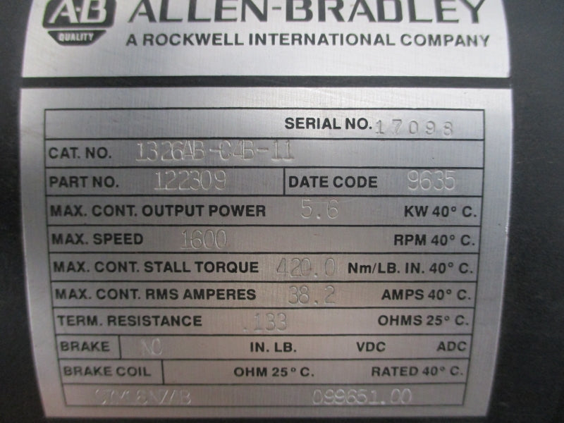 ALLEN BRADLEY 1326AB-C4B-11 38.2A NSNP