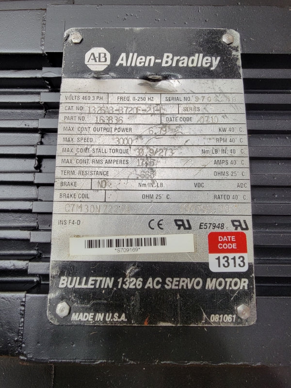ALLEN BRADLEY 1326AB-B720E-21-L SER. A 17.5A REMAN